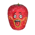 Superrealistlik maasikavilja mask-peakate, sobib Halloweeni kost&uuml;&uuml;mideks, karnevalipidudeks ja on t&auml;iuslik kingitus loomadele red