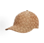 coach Signature Jacquard Pehme Krooniga Basepallim&uuml;ts, &Uuml;leni Toon-toonis C Logoga Taaskasutatud Kangast Kumer Visiir Khaki Vintage Vaoshoitud Luksus UV-kaitse Isa M&uuml;ts adjustable khaki
