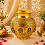 Puhas messingist Kalash Pooja jaoks Kodukaunistus - K&auml;sitsi valmistatud Ashta Lakshmi Pitali Lota Poti Mandiri ja Diwali jaoks - Kalash 500 ML 500 ML