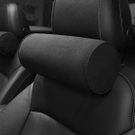 Auto kaelapadi Alcantara seemisnahk &Uuml;mmargused peatoed Kinnitatav kaelal&uuml;li kaitse padi Universaalne autokasutus Universaalne must