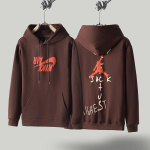 Travis Scott X Mitchell Ness Kapuutsiga Fliisist Dressipluusi Komplekt Meestele Talvine Vabaaja Streetwear Komplekt Large brown