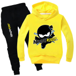 Ninja Boysi r&otilde;ivakomplekt Kevad-s&uuml;gis Mood Pusad dressid NINJA KIDZ Kapuutsiga T-s&auml;rk, kost&uuml;&uuml;m Lastele Lastele T&uuml;drukute kampsun 130 yellow