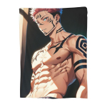 Sukuna Ryomen - Jujutsu Kaisen Tekid Pehme Soe Flanell Visketekk Voodipesu Voodi Elutuba Piknik Reisimine Kodu Diivan 150x200cm beige