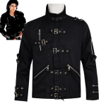 Michael Jackson BAD Punk Jakk Must Veniv &Uuml;ler&otilde;ivas Mootorratta Rollim&auml;ngija Imitaator Kost&uuml;&uuml;mid Klassikaline BAD T-s&auml;rk V&ouml;&ouml; M black