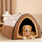 Suur Koeravoodi Maja Talvine Soe Kinnine Lemmikloomakoda Kuldne Retriiver Keskmised Koerad Pestav Vahtmadrats 2XL: 75x50x50cm suitable for dogs up to 45 lbs black