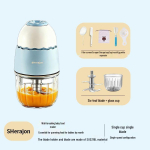 Beebitoidu ja p&uuml;ree valmistaja: Lihatampija ja v&auml;ike pistikupessa t&ouml;&ouml;tav kodune k&ouml;&ouml;gikombain 24-Rib Glass Cup with Seamless 316 Steel Knife beige
