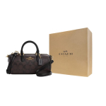 COACH Lacey kaetud l&otilde;uendist Boston kott K&auml;ekott V&auml;ike Naiste Tume Pruun CO990-IMAA8 Gift Box Set (Basic Set+Yellow Box) beige