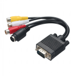 VGA-S-Video + 3 RCA-muunduri kaabel must