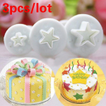 3 tk/komplekt Mini Star Fondant Cake Kaunistus Kolb K&uuml;psised L&otilde;ikur Isevormi j&otilde;ulukook