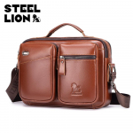 LAOSHIZI Brand Man Messenger Bag Ehtsast nahast Crossbody kott Mood meeste reisikott &Otilde;lakott pruun