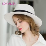 SOMALER naiste p&auml;ikese&otilde;lgk&uuml;barad Unisex Panama m&uuml;ts Suvine mood laia &auml;&auml;rega rannam&uuml;ts valge