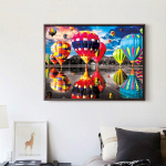 Teemantmaali maastik t&auml;ispuurimise &uuml;mmargune teemantmosaiik v&auml;rvilised &otilde;hupallid Avaleht Pilt kivist 20X30CM