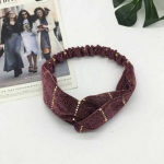 Dot siidist puuvillast juuksepaelad naiste peapaelad, rists&otilde;lmega turban elastne juuksepael peakate tumesinine v&auml;rv