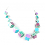 NOA [H4723] - Collier Cr&eacute;ateur 'Coloriage' turquoise violet t&uuml;rkiissinine