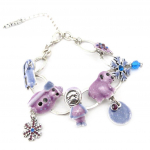 NOA [J5368] - Bracelet Cr&eacute;ateur 'Joyeux No&euml;l' violet lilla