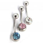 Les Tr&eacute;sors De Lily [K0264] - Set de 3 body piercing 'Strass' bleu rose blanc mitmev&auml;rviline