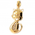 Les Tr&eacute;sors De Lily [L4386] - Pendentif Plaqu&eacute; Or 'Chat Minou' kuld