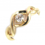 Bague Plaqu&eacute; Or 'C&acirc;lin' blanc dor&eacute; - 7 mm 52 kuld