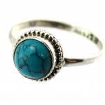 Bague Argent 'Charmes' turquoise - 9 mm 54 t&uuml;rkiissinine