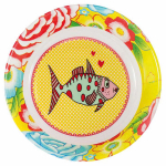 Les Tr&eacute;sors De Lily [R0635] - Mitmev&auml;rviline kollane melamiinist supitaldrik 'Saperlipopette' (Mrs. Fish) - 19x5 cm kollane