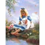 Teemantidega maalimine koerad ja lapsed K&auml;sitsi valmistatud n&auml;put&ouml;&ouml; DIY Teemanttikandid 20X30CM