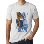 Meeste Vintage T-s&auml;rk Graafilise T-s&auml;rgiga Miami Elustiil Vintage Valge XXL anti-flash valge v&auml;rv
