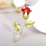 Blucome vaskpunane roosa roosa lilledega prossid naistele meestele kingitused mood metallist taim emailiga pulmapidu bankett pross rinnan&otilde;elad punane