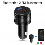 Vabak&auml;eseade Bluetooth 4.2 FM saatja modulaator autolaadija 3.1A kahe USB-adapteriga auto MP3-m&auml;ngija juhtmeta helivastuv&otilde;tja must