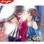 Teemantmaaling Roos Lilled Ristpistes Mosaiik Tikand Klaver Rhinestone Pilt K&auml;sit&ouml;&ouml; N&auml;put&ouml;&ouml; Kaunistus Avaleht 20X30CM