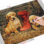 5D DIY teemanttikandid j&otilde;ulusaapa ristpistes teemantmaaling koer mosaiik loomakunst kivist j&otilde;ulukink Full Round (20X30CM)