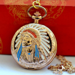 Vintage kullav&auml;rvi taskukella India kellakorpuse disainiga kvartsist taskukella kaelakee ripats kuld