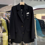 Kevadine &uuml;likond Mantel Temperament V&auml;lismaine Briti Vaba aeg lahti S must