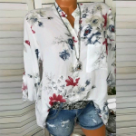 Suures suuruses pluus Naiste s&auml;rk Lillemustriga V-kaelusega topid pikkade varrukatega n&ouml;&ouml;bid Suured pluusid Punased rohelised riided S valge