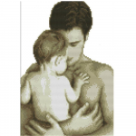 HUACAN Full Drill Square Teemantmaal 5D portree DIY Teemanttikandid Isa ja beebi kodukaunistus Full Square 20*30 cm