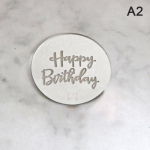 10 tk. Happy Birthday Cupcake Pealkiri Akr&uuml;&uuml;l Rose Gold Circle Koogipealne kuld