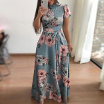 Suvine pikk kleit Lilletr&uuml;kiga Elegantne kleit Tuunika Maxi Kleit Naiste &Otilde;htukleit P&auml;ikesekleit 5XL