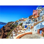 5D t&auml;isruudu puur Teemantmaali linna kivikivikomplekt DIY teemanttikandid maastiku mosaiik Santorini kodukaunistus Full Round 20x30CM