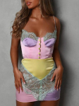Elegantne liibuv seksikas Naiste kleit naistele suvine pitsist plaastert&ouml;&ouml;ga minipidu kleidid naine kleit femme daamide vestidos mujer S roosa