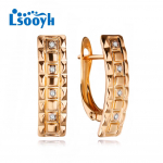 LSOOYH Clip K&otilde;rvar&otilde;ngad Roosa kullav&auml;rvi Moodne k&otilde;rvar&otilde;ngas Naistele Geomeetria Cubic Zirconia Stud K&otilde;rvar&otilde;ngad Ehted A