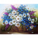 Looduskaunistused DIY 5D Teemantmaal Karikakra ristpistega T&auml;is&uuml;mmargune vaigust Teemanttikandid Lill Rhinestone Pilt Kodukaunistuse kingitus Full Round 20x30CM