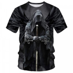 Trend Mens Devil 3D Mustriga T-s&auml;rk Suvine l&uuml;hikeste varrukatega s&auml;rgid Meestele T&auml;navar&otilde;ivad Moodne kaelusega T-s&auml;rk Meeste T-s&auml;rk Top 2XL