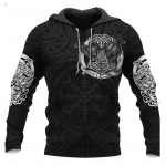 Urban Trend Cosplay Style Meeste kapuuts kevade ja s&uuml;gise Kvaliteetsed Viimistletud Mustrid Viking Myth Totem 3D Prindiga dressipluus 4XL 3XL