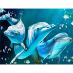 DIY Dolphin 5D Teemantmaal t&auml;isring puur Loom Teemanttikandid Ristpistes Vaigust Mosaiik Kodukaunistus Seinakunst Kingitus Full Round 20x30CM