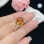 Bella Box &uuml;mmargune kuju helekollane tsirkoonist naiste s&otilde;rmused elegantsed aksessuaarid pulma-aastap&auml;evaks kingituseks ehted kollane