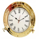 38,1 cm Poola messingist meremessingist laeva illuminaatorkell Analoogkell Nautical seinakell Home Decor Vintage Clock.