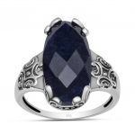 Safiirist kalliskivist soliidne 925 sterlingh&otilde;bedane k&auml;sitsi valmistatud ovaalne s&otilde;rmus, kaheharuline komplekts&otilde;rmus naistele ja t&uuml;drukutele 5