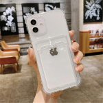 L&auml;bipaistev kaardikotihoidja l&auml;bipaistev telefoni&uuml;mbris iPhone'i jaoks 11 12 13 14 Pro Max Xr X Xs Se 2020 7 8 Plus pehme TPU p&otilde;rutuskindel kate For iPhone 6 6S valge