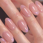 24 tk/komplekt Quick Nails Aurora puuder ovaalne kunstnaelad kleebis kantav veekindel manik&uuml;&uuml;r viimistletud k&uuml;&uuml;ned