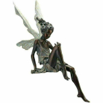 Uus haldjakuju aia miniatuurid &otilde;ues kaunistus istuv haldjas skulptuur &otilde;ue maastikukujundus 18x7x10cm