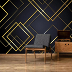 3D Kuldse joonega tapeet Loov geomeetriline seinamaaling Magamistoa Elutoa Diivan TV Taustatapeet Kodukaunistus 240 cm(W) x 160 cm(H)